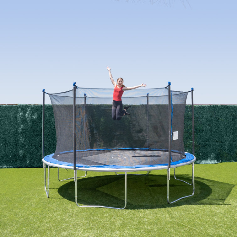 TruJump 14' Round Trampoline with Safety Enclosure & Reviews Wayfair